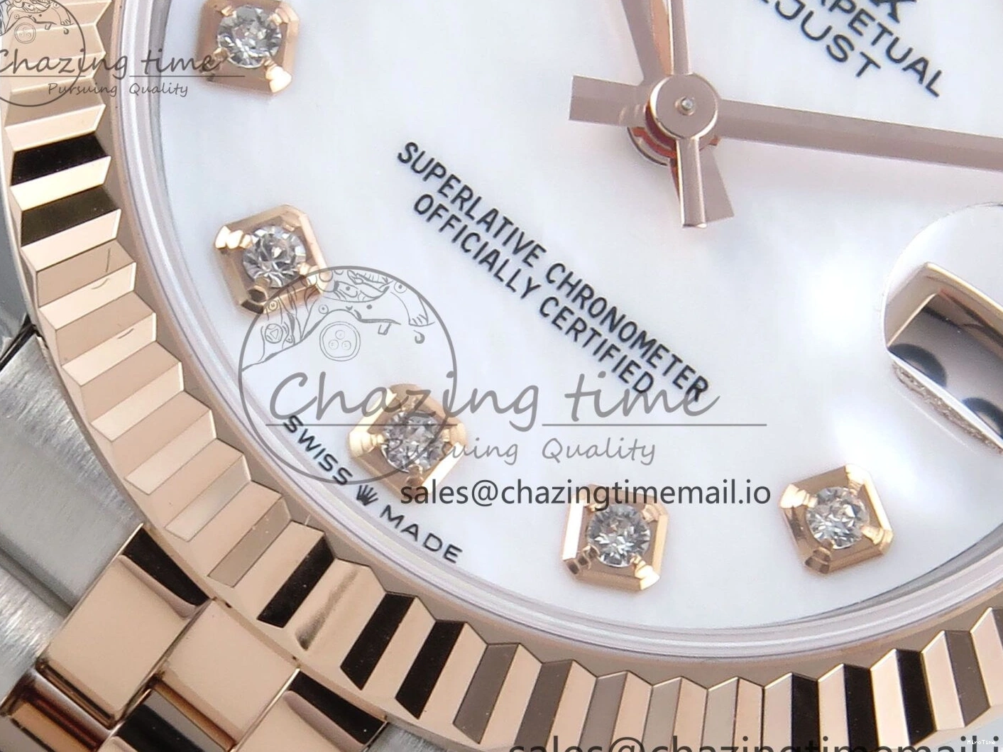 MiroTime 0103 QuickDry DateJust 31 278271 ARF 1:1 Best Edition 904L Steel White MOP Diamonds Dial on SS RG Jubilee Bracelet ETA 517